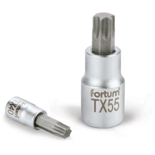 FORTUM bitdugófej, torx, 1/4", 61CrV5/S2, mattkróm; TX30 FORTUM [ 4701725 ]