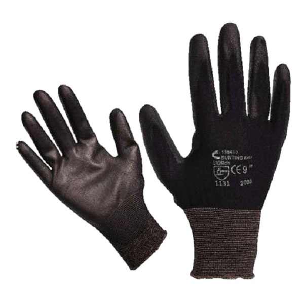 EXTOL Kötött kesztyű fekete nylon, XXL-es méret, 11` poliuretánba mártott teny. és ujjhegy., gumírozott mandzs [ 865109 ]