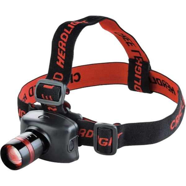 EXTOL LED fejlámpa, 3 W, 120 Lumen, cseppálló, 3 funkció (teljes/fél fényerő, villogás) + zoom, elem nélkül [ 43100 ]