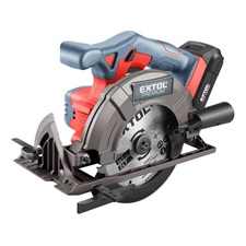 EXTOL PREMIUM akkus körfűrészgép, Share20V, 20V, Li-ion, 1db akku, 1db töltő, 2000 mAh, 0-3650 ford/perc, 165 mm tárcsa [ 8891822 ]