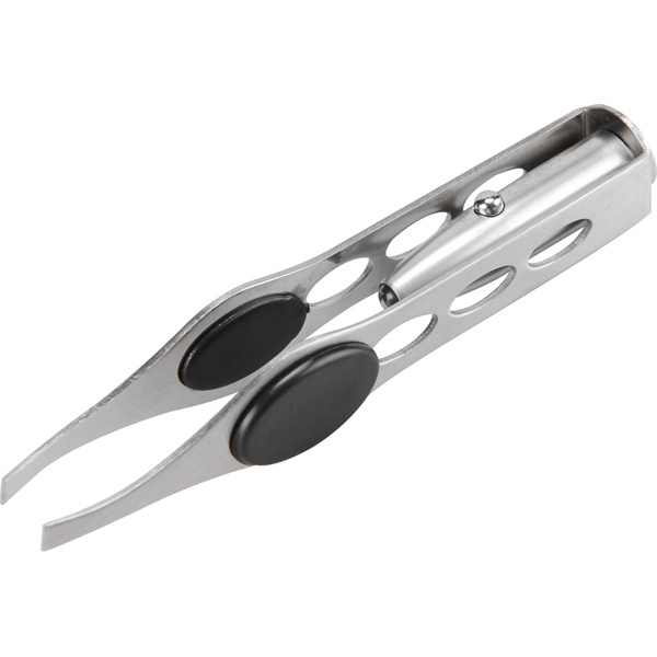 EXTOL CRAFT csipesz LED fénnyel, rozsdamentes acél, hossz: 95mm, pofák szélessége: 4mm, 3×1,5V elemmel (LR71) [ 9696 ]