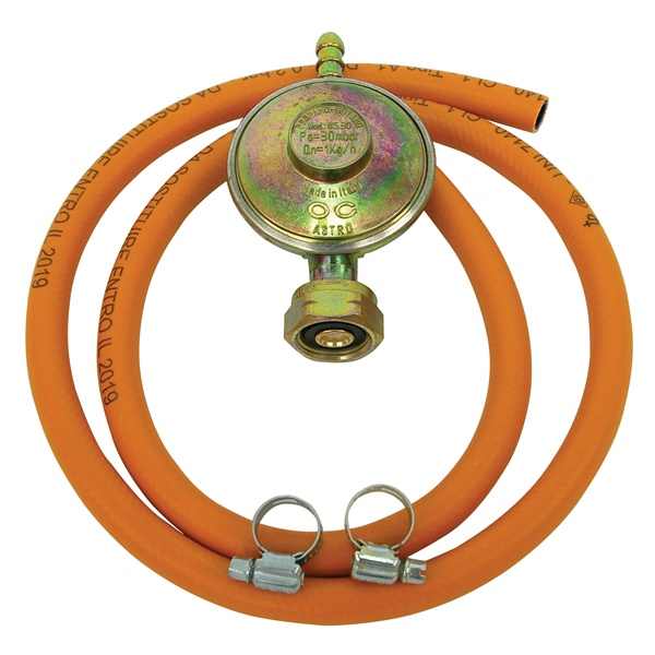 EXTOL LPG alap készlet, 1 db PB reduktor (30mBar, 1.kg/h ) 1 m tömlő, 2 db csőbilics, PB gázpalackhoz (olasz) [ 84415H ]