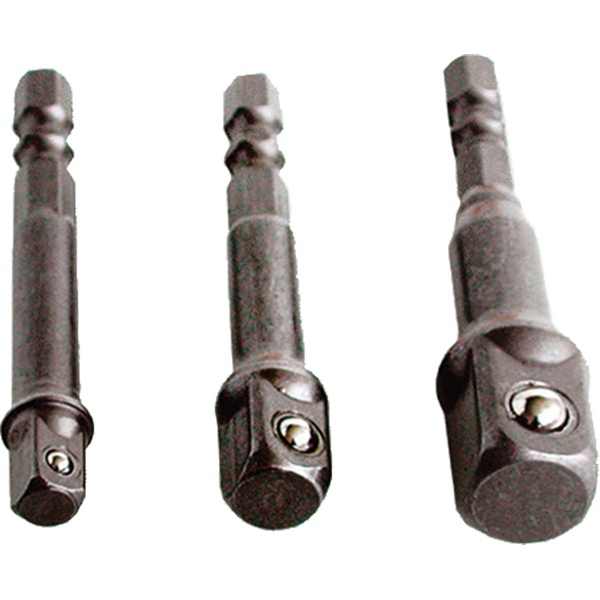 EXTOL CRAFT dugókulcs adapter készlet 3db-os; 1/4" - 3/8" - 1/2", befogás: 1/4" hatszög [ 32600 ]