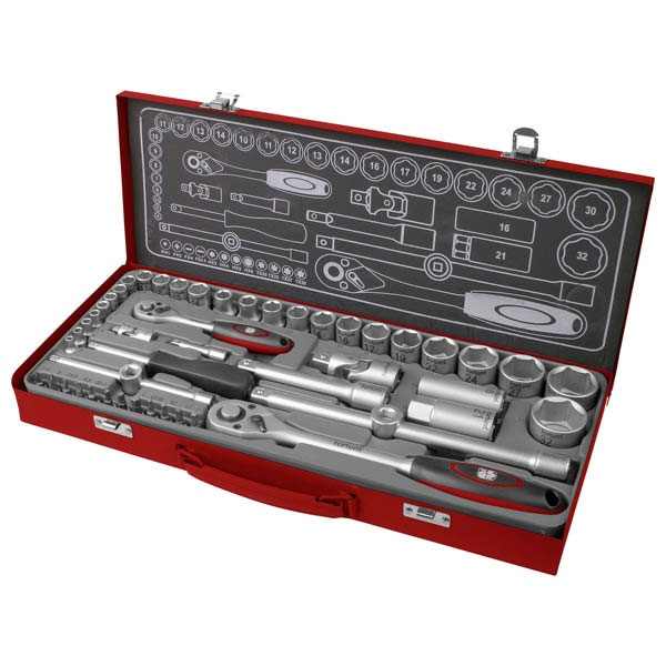 FORTUM dugókulcs klt. 1/2", 1/4", 50db, 61CrV5 mattkróm [ 4700002 ]