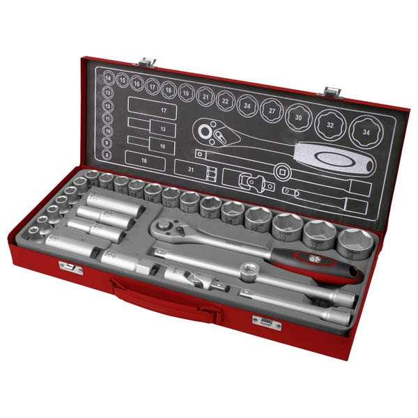 FORTUM dugókulcs klt. 1/2", 29db, 61CrV5 mattkróm [ 4700001 ]