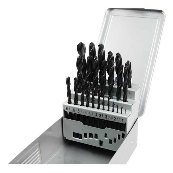 EXTOL PREMIUM fémcsigafúró klt, HSS, DIN 338, fém dobozban;1,0-13,0mm,25 db [ 8801192 ]