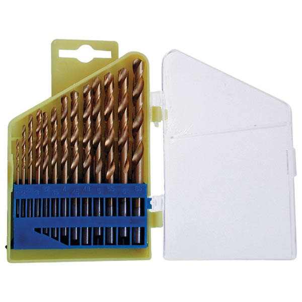 EXTOL CRAFT fémfúró klt. HSS TITÁN bevonatú, 13db, 1,5- 6,5mm (műanyag dobozban) [ 1113A ]