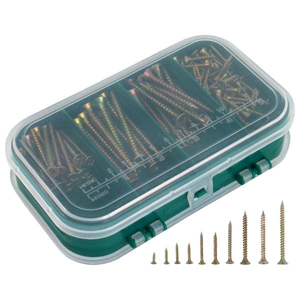 EXTOL CRAFT forgácslapcsavar klt., 310db; 10 méret 2,7×10 mm -- 4,8×60 mm között [ 1440 ]