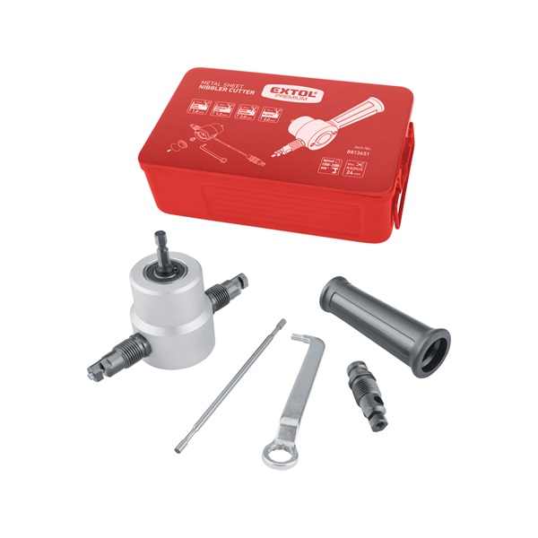 fúrógéppel hajtható mechanikus lemezvágó/lyukasztó fej, max. 2 mm lemezekhez [ 8813651 ]