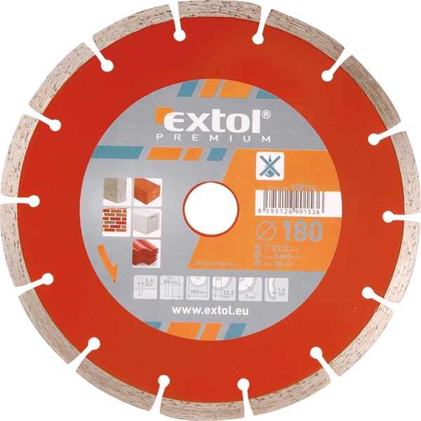 EXTOL CRAFT gyémántvágó szegmenses; 150×22,2mm, max.10.200 ford/perc [ 108713 ]