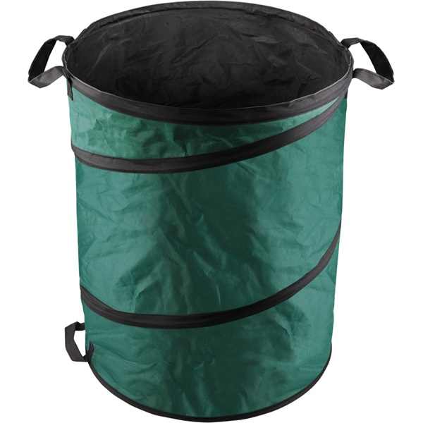 EXTOL kerti levélgyűjtő/tároló zsák, henger alakú, acélrugós/önfelnyíló, 55×72cm, 170L, zöld, 3 fogantyú, PES (poliészter) [ 92900 ]