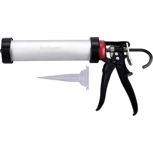 FORTUM kinyomó pisztoly, fém; 225mm, 360°-ban körbeforgatható ALU tubustartóval [ 4770826 ]