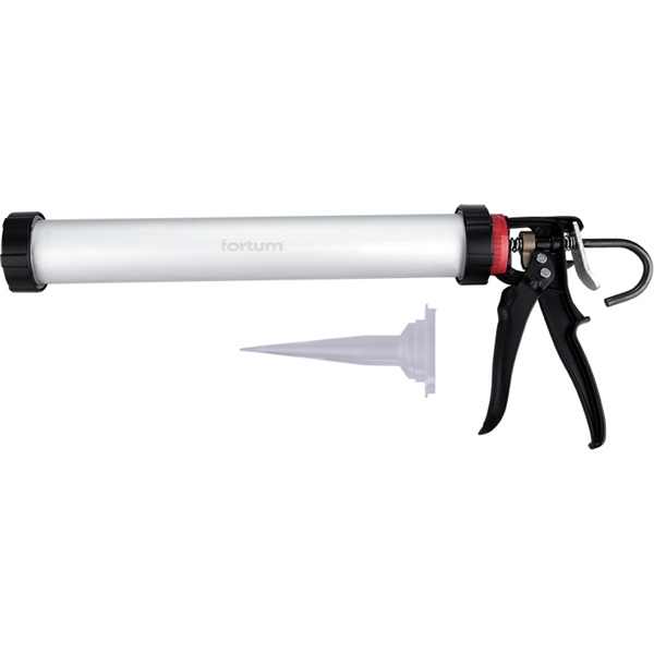 FORTUM kinyomó pisztoly, fém; 380mm, 360°-ban körbeforgatható ALU tubustartóval [ 4770827 ]