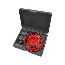 EXTOL PREMIUM körkivágó klt., 10 db-os, (64-70-76-82-89-102-127mm) műanyag, fa, gipszkarton [ 8801607 ]