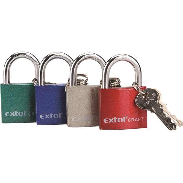 EXTOL CRAFT lakat, vas, 3 kulccsal, dobozban; 38mm [ 77020 ]