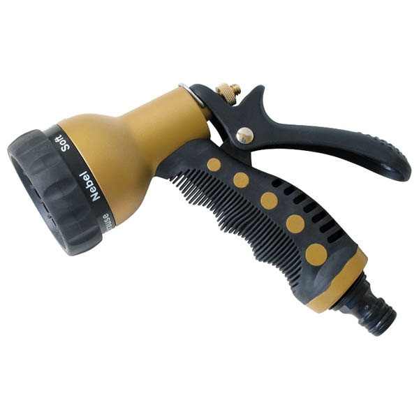 EXTOL PREMIUM pisztoly szórófej, réz fejjel, 7 féle sugár, kuplung csatlakozóval, ergonomikus GARDEN [ 70213 ]