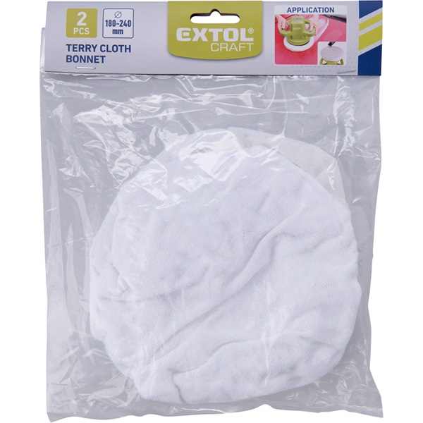 EXTOL CRAFT polír korong, fehér, frottír, 180-240 mm, 403300 polírozógéphez [ 10630 ]