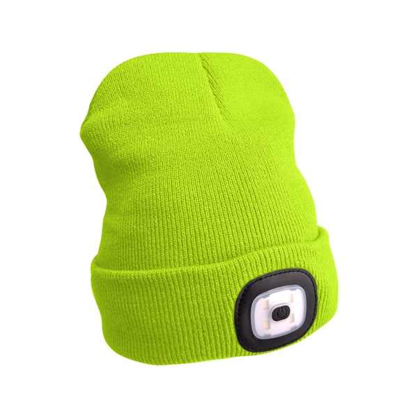 EXTOL sapka, sárga, kötött, kivehető LED homloklámpával, 4×45 Lumen; USB tölthető Li-ion akku, 3 funkció (100%-75%-50% fényerő) [ 43194 ]