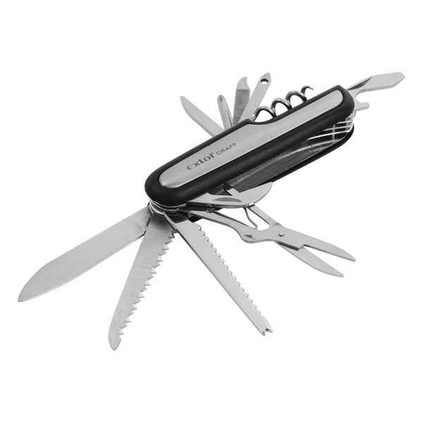 EXTOL CRAFT zsebkés, 11 funkcióval, fém/műanyag nyél [ 91370 ]