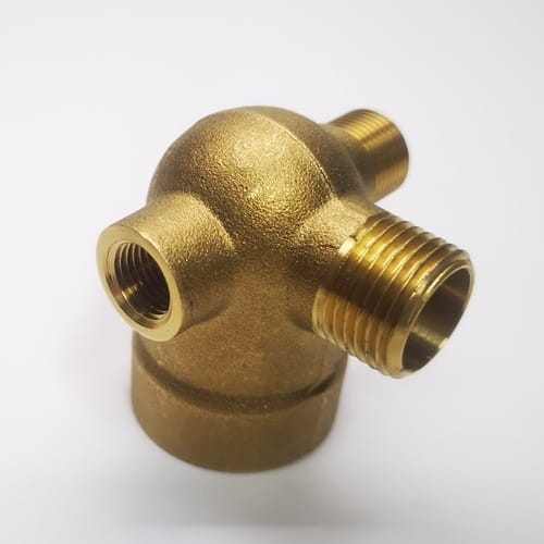 RÉZ R-4 gömb rézidom (4 utas) (elpumps VB 25/1300 elosztó idom 3/8") [ R4rezidom ]