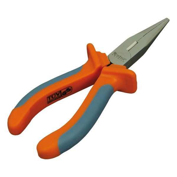 EXTOL PREMIUM rádiós fogó; 160mm, duál narancs/kék, TPR nyél, akasztós szerszámtartó [ 8813118 ]