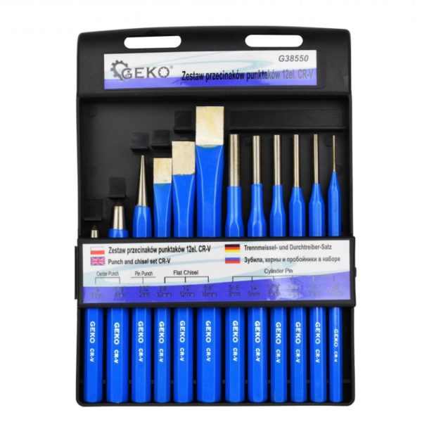 GEKO Vágó-kiütő-vágó-pontozó készlet 12 részes CR-V [ G38550 ]