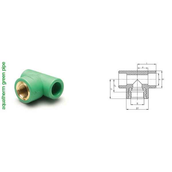 AQUATHERM T-idom középen BM 20-1/2"-20 [ AT25006 ]