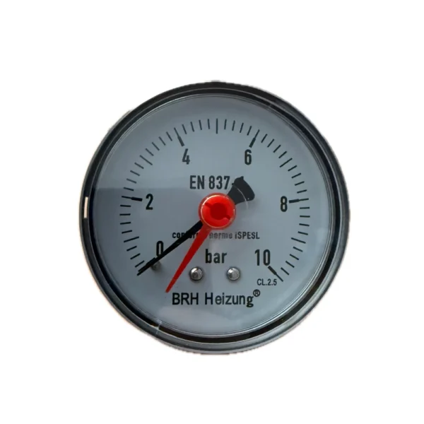 NYOMÁSMÉRŐ Manométer NA63 1/4" 0-10bar HÁTSÓ vízszintes (T-meter) [ NYOMASMEROhatso10bar ]