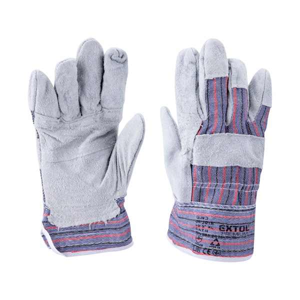 EXTOL PREMIUM kesztyű munkához, vastag sertésbőr, férfi 10-es méret, erősített tenyér, CE [ 9965 ]