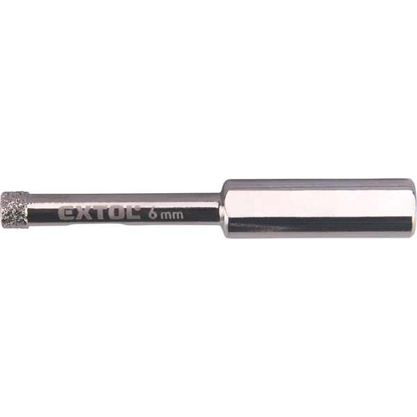 EXTOL PREMIUM körkivágó üvegre, kerámiára  és csempére, gyémánt vágóél; 6×65mm, fúrógépbe fogható [ 8801977 ]