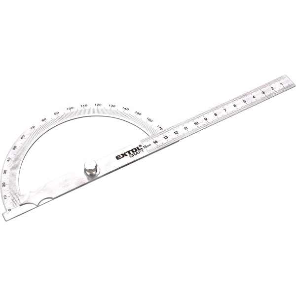 EXTOL CRAFT szögmérő/vonalzó, lakatos, hossz.: 278 mm, Inox, mm beosztás, 0° -180°, vastagság: 1,3 mm [ 925102 ]