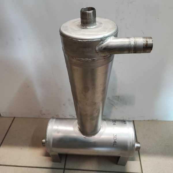 Rozsdamentes 1" hidrociklon homokleválasztó (INOX) kútvízhez és öntözőrendszerhez.