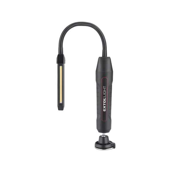 EXTOL LIGHT LED munkalámpa, USB tölthető; 500 Lm, cserélhető Li-ion akku, 2500 mAh, flexibilis szár [ 43146 ]