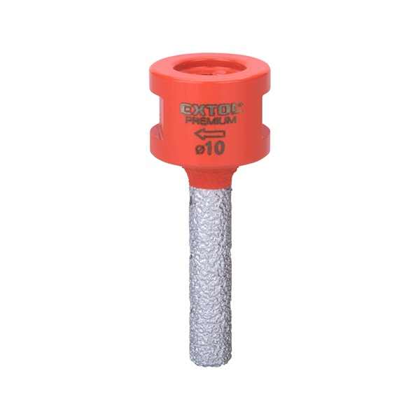 EXTOL PREMIUM lyukmaró (lyuktágító/ujjmaró) kerámiára  és csempére, gyémánt vágóél; 10mm × M14, sarokcsiszolóba fogható [ 8801855 ]