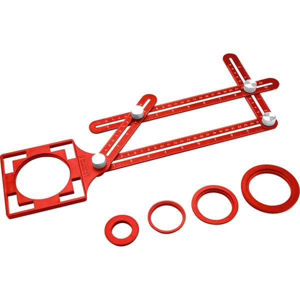 EXTOL PREMIUM négyoldalú vonalzó (szögmásoló, szögsablon), 250×120 mm, ALU [ 8825122 ]