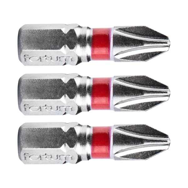 FORTUM behajtóhegy PH, 3 db, S2 acél; PH 3×25mm, bliszteren [ 4741203 ]