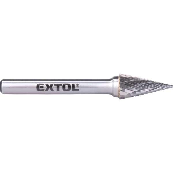 EXTOL INDUSTRIAL keményfém turbómaró (rotormaró), kúpos, hegyes orrú, átmérő 10×20mm/szár 6mm, keresztfogazás [ 8703794 ]