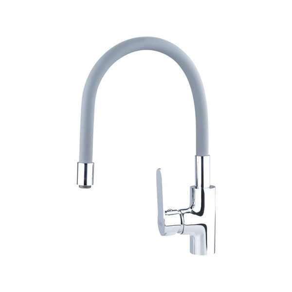 BALETTO mosogató csaptelep  hajlékony szilikon kifolyó csővel, 35mm, szürke [ 81121 ]