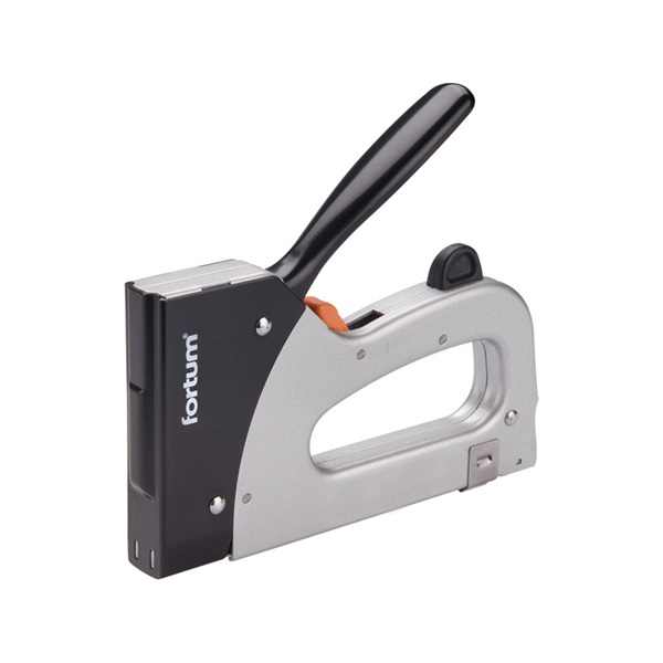 FORTUM tűzőgép, fémházas, profi, 2 funkciós, tűzőgépkapocs, 6-16×11,3mm, szeg fejjel: 14-16×2×1,2mm FORTUM [ 4770701 ]