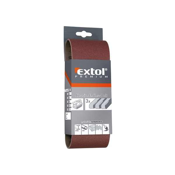 EXTOL PREMIUM csiszolószalag klt. 75×533mm 3 db P100 [ 8803530 ]