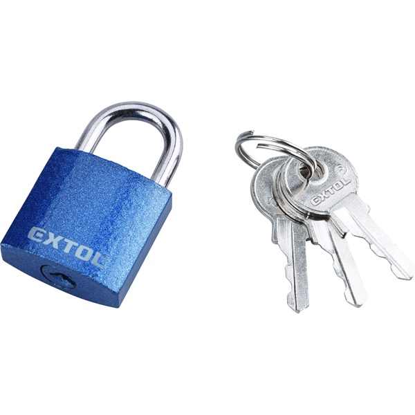 EXTOL CRAFT lakat, vas, 3 kulccsal, dobozban ; 25mm [ 77005 ]