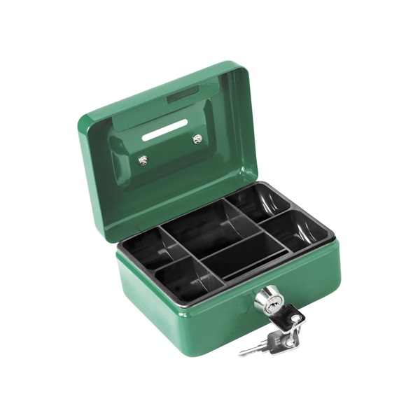 EXTOL CRAFT pénzkazetta, 2db kulccsal, változó színekben, festett acél ; 125×95×55/0,8mm [ 99008 ]