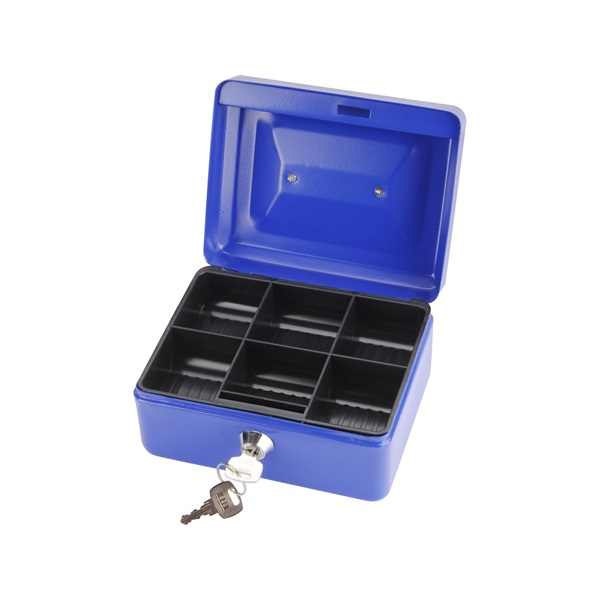 EXTOL CRAFT pénzkazetta, 2db kulccsal, változó színekben, festett acél ; 152×118×80/0,8mm [ 99010 ]