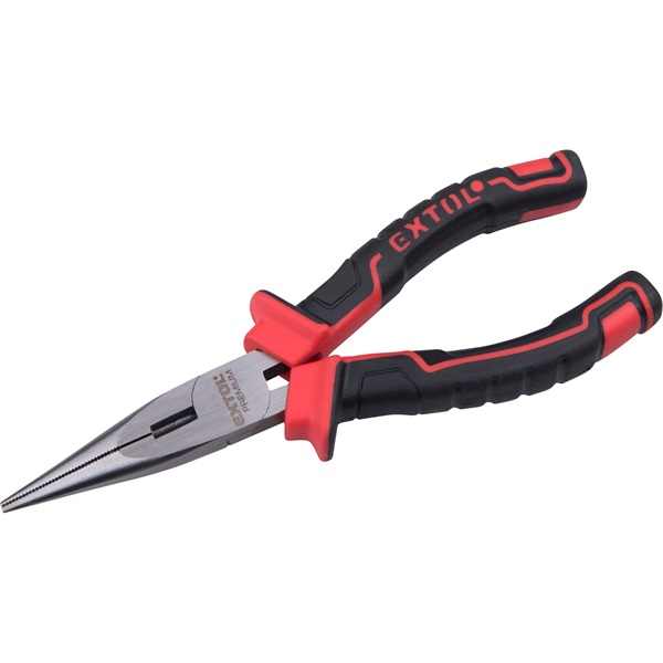 EXTOL PREMIUM rádiós fogó; 160mm, duál  vörös/fekete, TPR nyél, akasztós szerszámtartó [ 8813184 ]