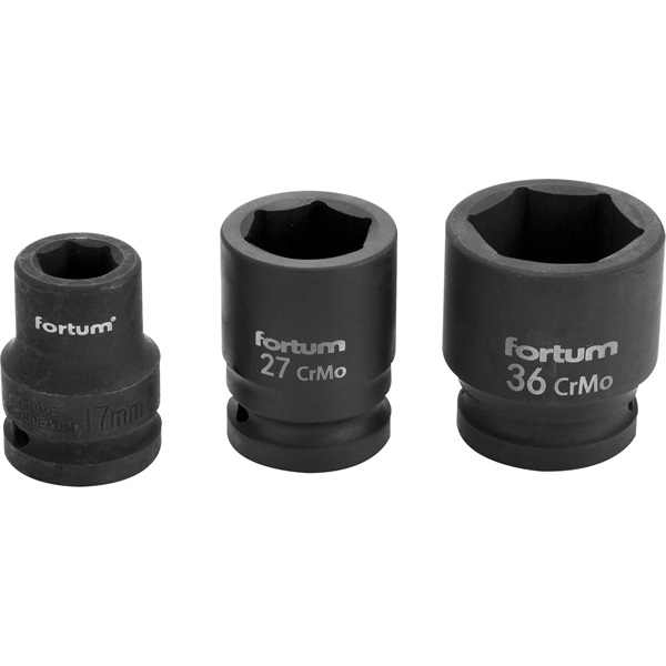 FORTUM gépi (impakt) dugófej 3/4", 33mm, L 57 mm, feketített, FORTUM [ 4703033 ]