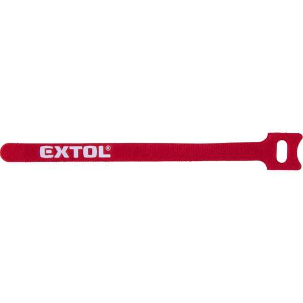 EXTOL PREMIUM kábelkötegelő 12,0×200mm 30db, tépőzáras, többször használható (oldható), piros, nylon [ 8856292 ]