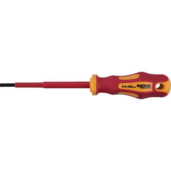 EXTOL PREMIUM csavarhúzó szigetelt 1000V, lapos 2,5×80 mm, CrV., VDE, GS[ 53073 ]