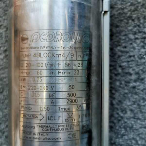 Felújított PEDROLLO 4BLOCKm 4/9 csőbúvár szivattyú [ FLT-135 ]