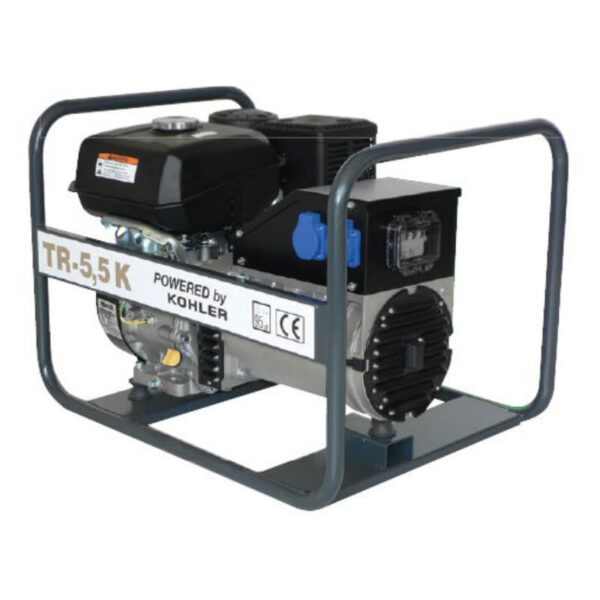 TRESZ TR-5,5 K benzinmotoros áramfejlesztő (KOHLER motor, 1 fázis 4 kVA / 4 kW, 3 fázis 5,5 kVA / 5,5 kW) [ TRESZ-TR-5.5K ]