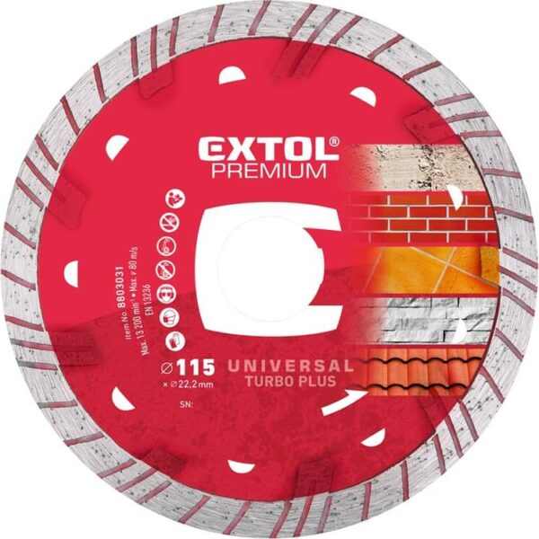 EXTOL PREMIUM gyémántvágó TURBO Plus; 150mm, száraz és vizes vágáshoz, vágási mélység: 3,0 cm [ 8803033 ]